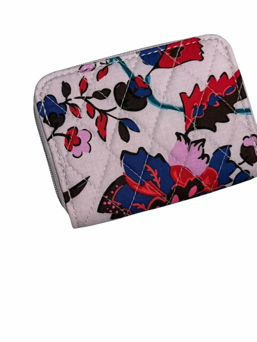 Vera Bradley Vineyard Floral Quilted Small Zip Around RFID Wallet